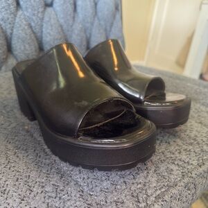 Nasty Gal Women's Black Slide Heeled Sandals